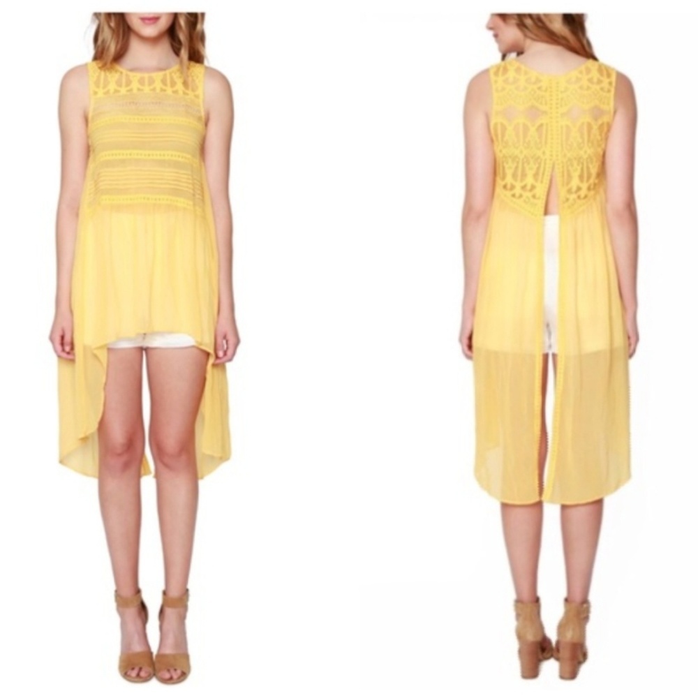 WILLOW AND CLAY Lace & Chiffon High/Low Top